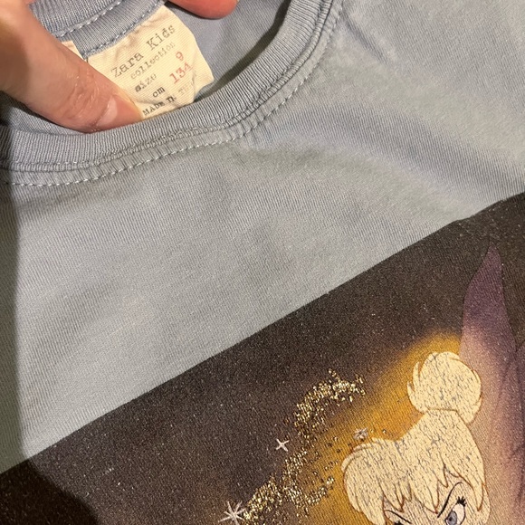 Set of 2! Zara Size9 Disney Tinkerbell and Cinderella Print Long Sleeve shirt - Picture 4 of 4